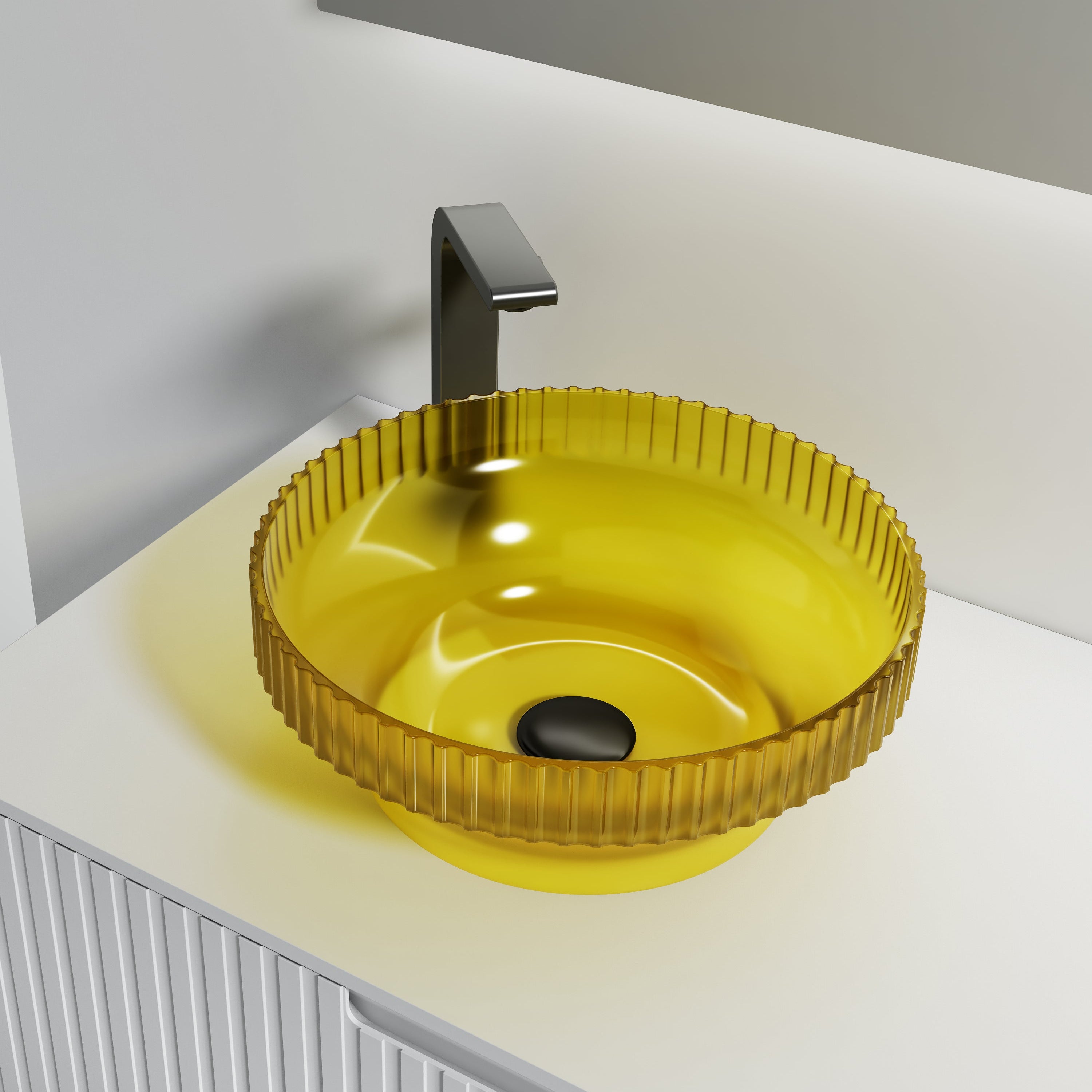 MonBlari Resin Vessel Bowl Sink Bathroom Sink XR-A009T-TY-SideTop