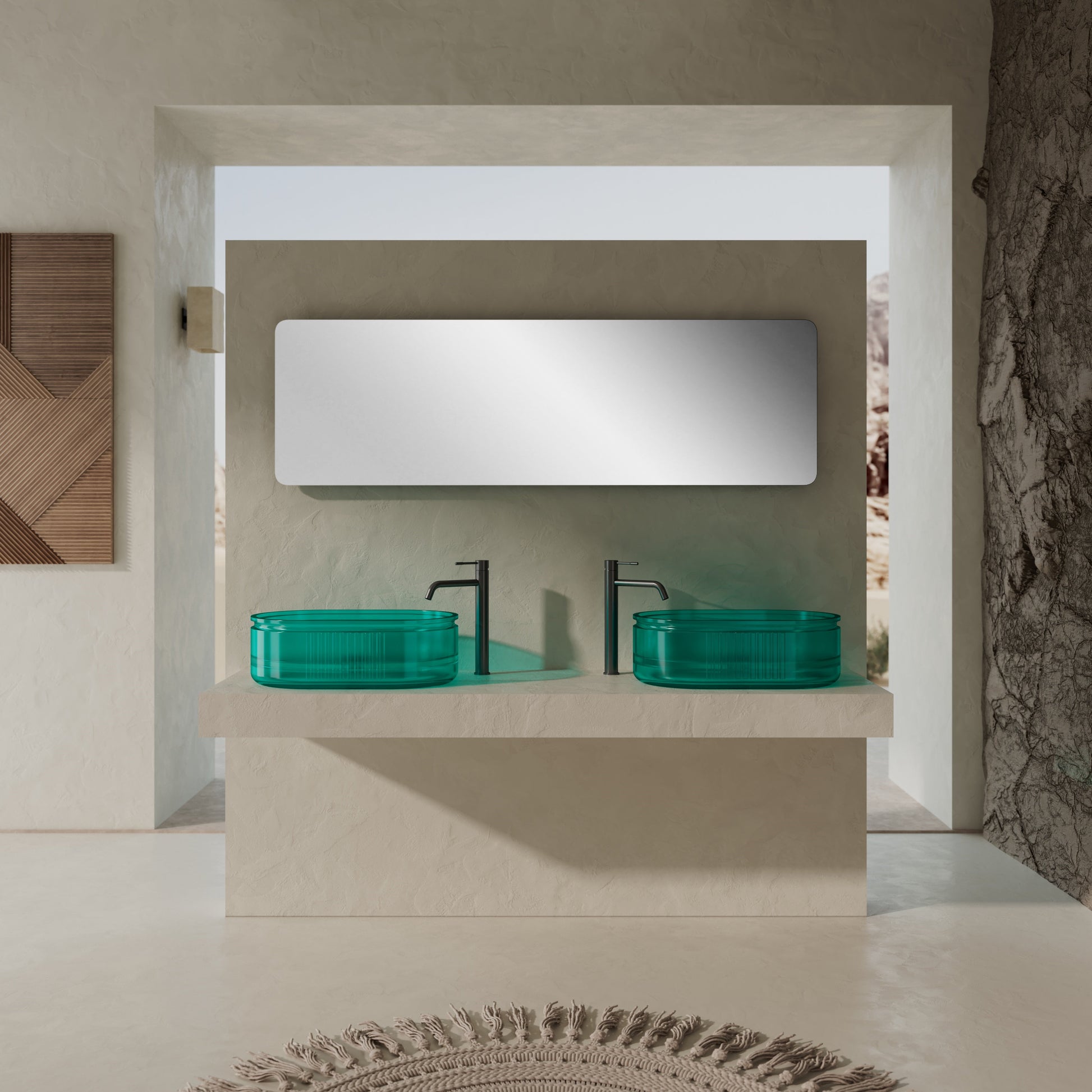 MonBlari Resin Vessel Bowl Sink Bathroom Sink XR-A701T-TG-FrontView