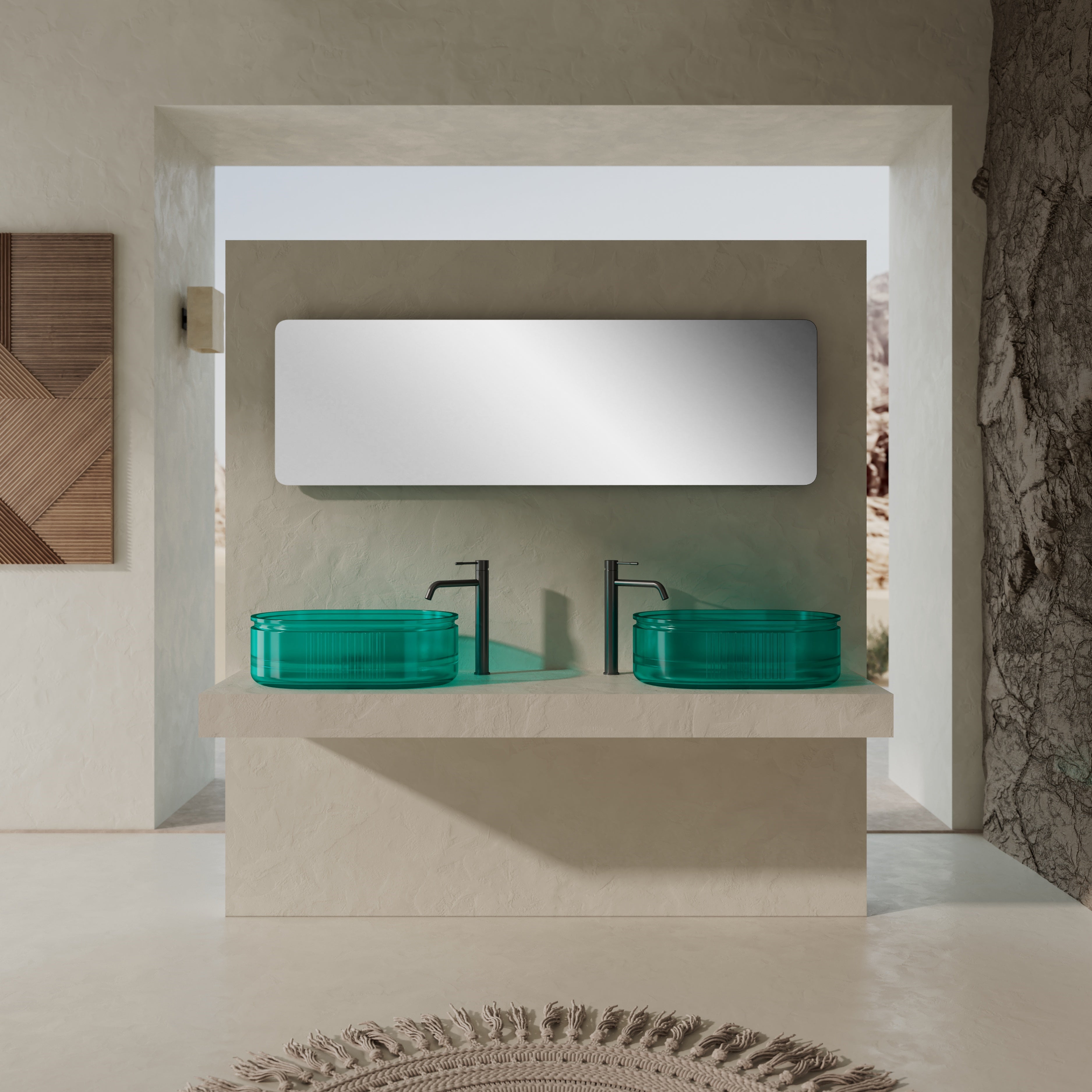 MonBlari Resin Vessel Bowl Sink Bathroom Sink XR-A701T-TG-FrontView