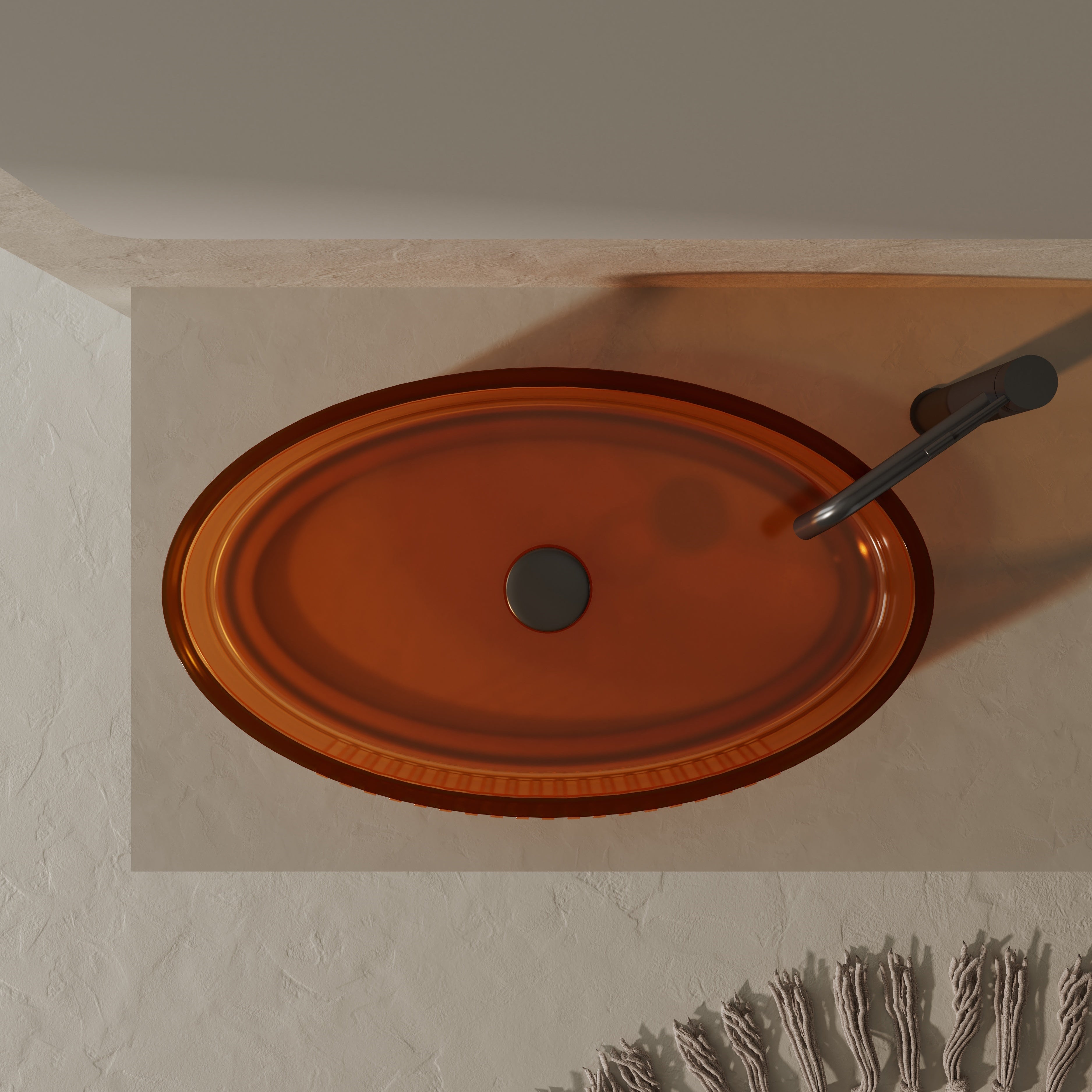 MonBlari Resin Vessel Bowl Sink Bathroom Sink XR-A708T-TO-TopView