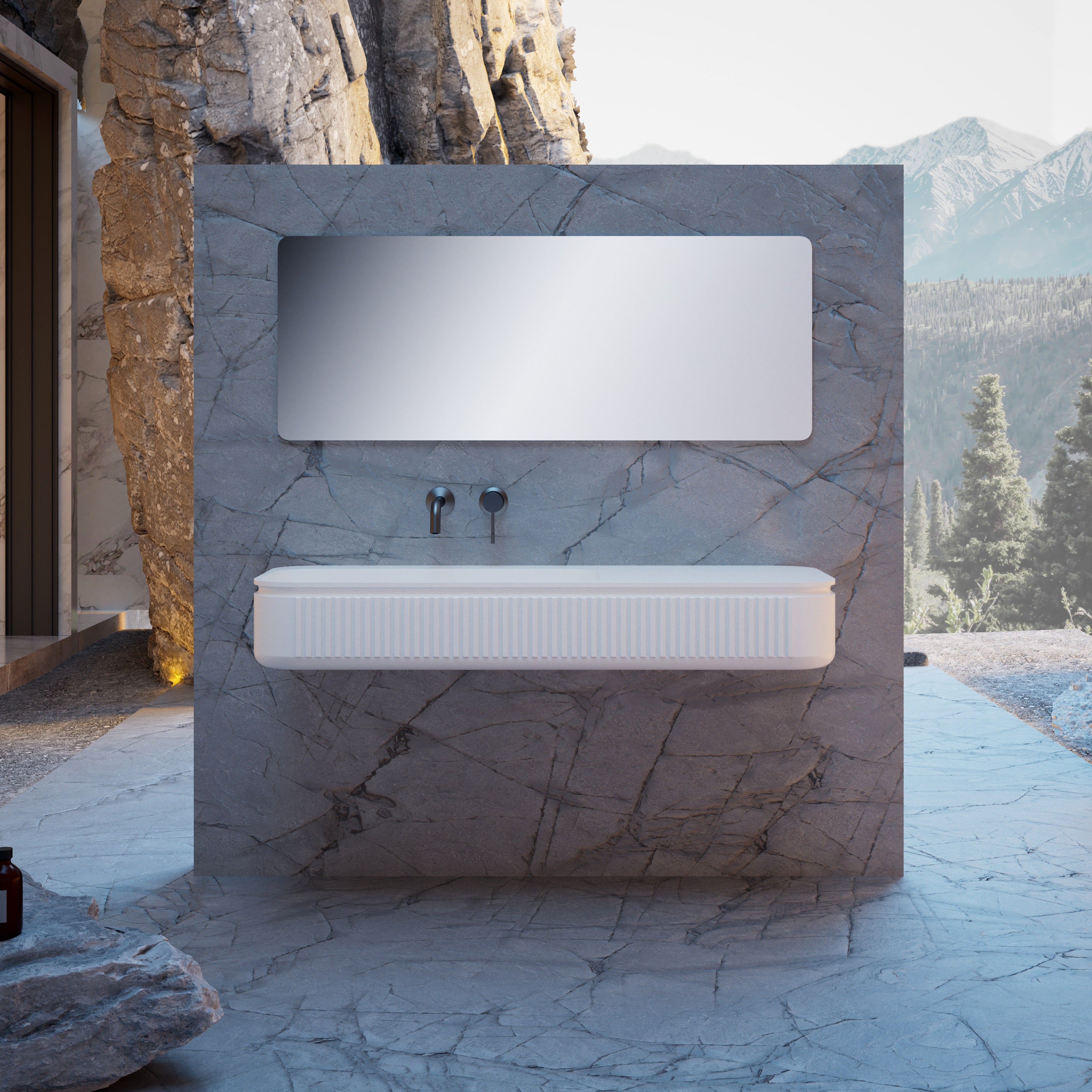 39 Inch MonBlari Solid Surface Vessel Bowl Sink Bathroom Sink-XR-G701-3