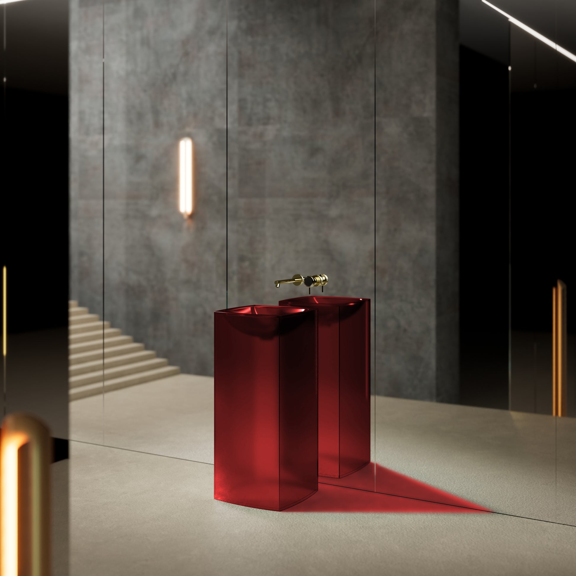 18 Inch MonBlari Solid Surface Vessel Bowl Sink Pedestal Sink XRZ801TMW-RightView