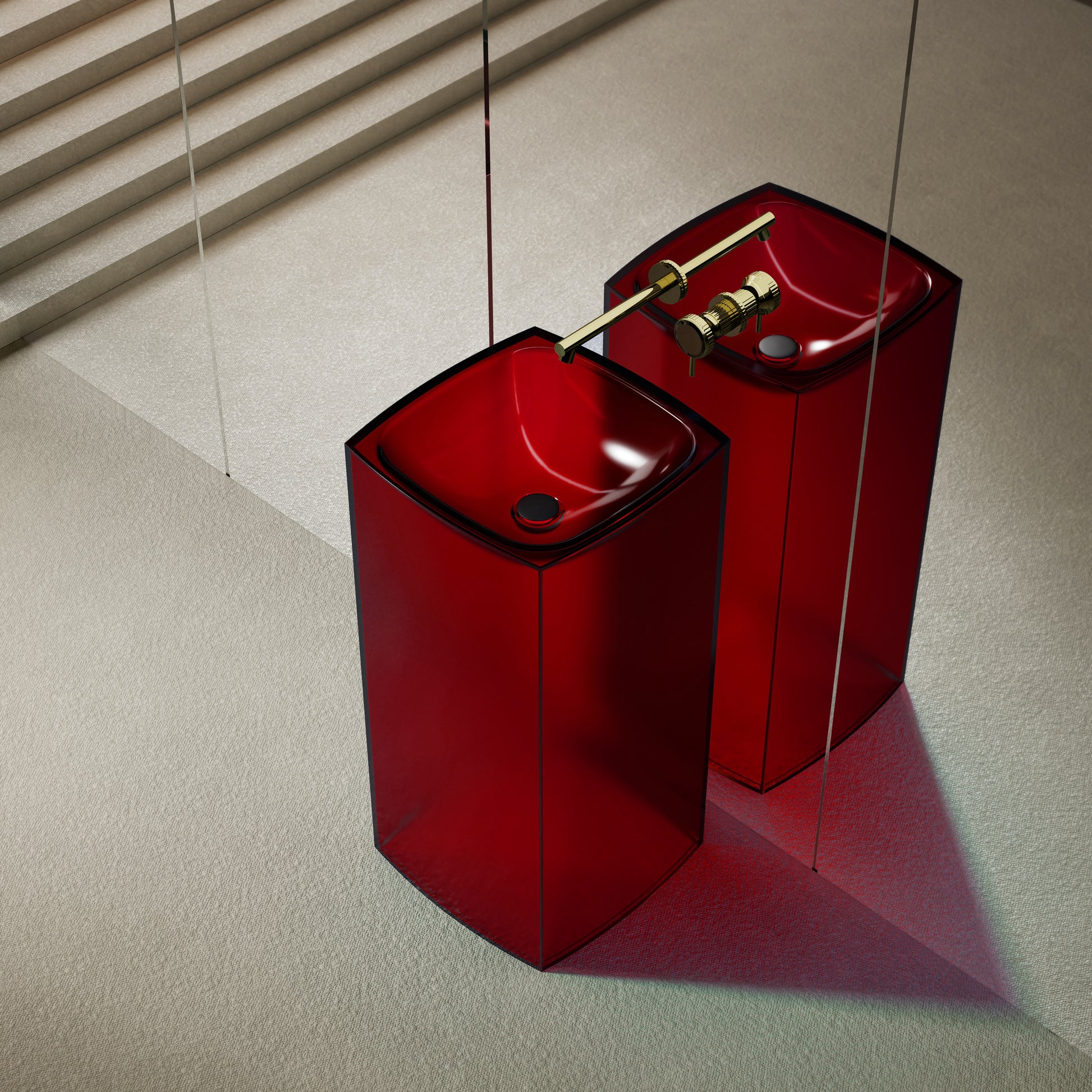 18 Inch MonBlari Solid Surface Vessel Bowl Sink Pedestal Sink XRZ801TMW-TopView