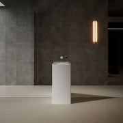 18 Inch MonBlari Solid Surface Vessel Bowl Sink Pedestal Sink XRZ802MW-FrontView