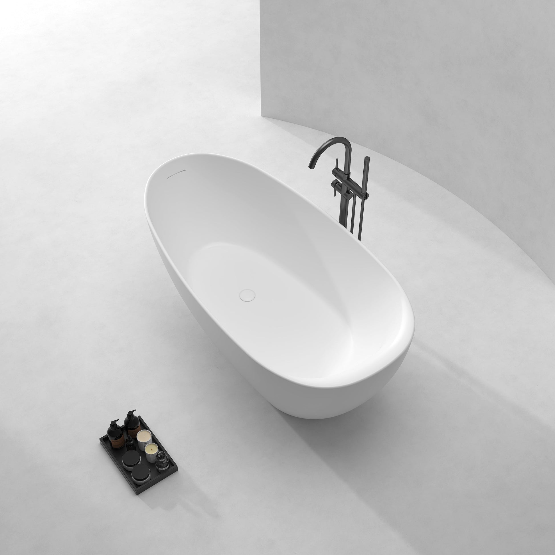 67 Inch MonBlari Acrylic Freestanding BathtubXY1005GW-Top View