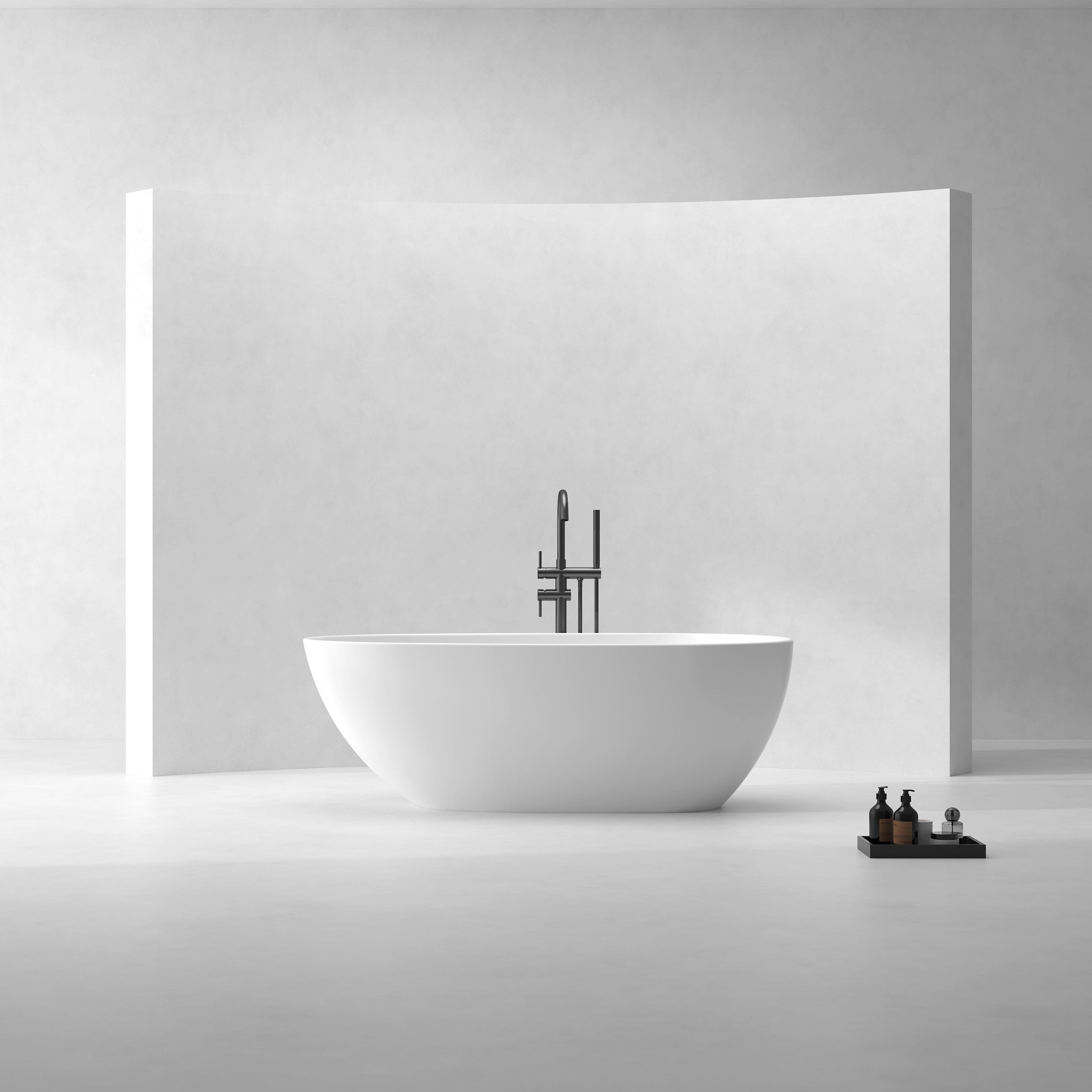 67 Inch MonBlari Acrylic Freestanding BathtubXY1005GW-Front View