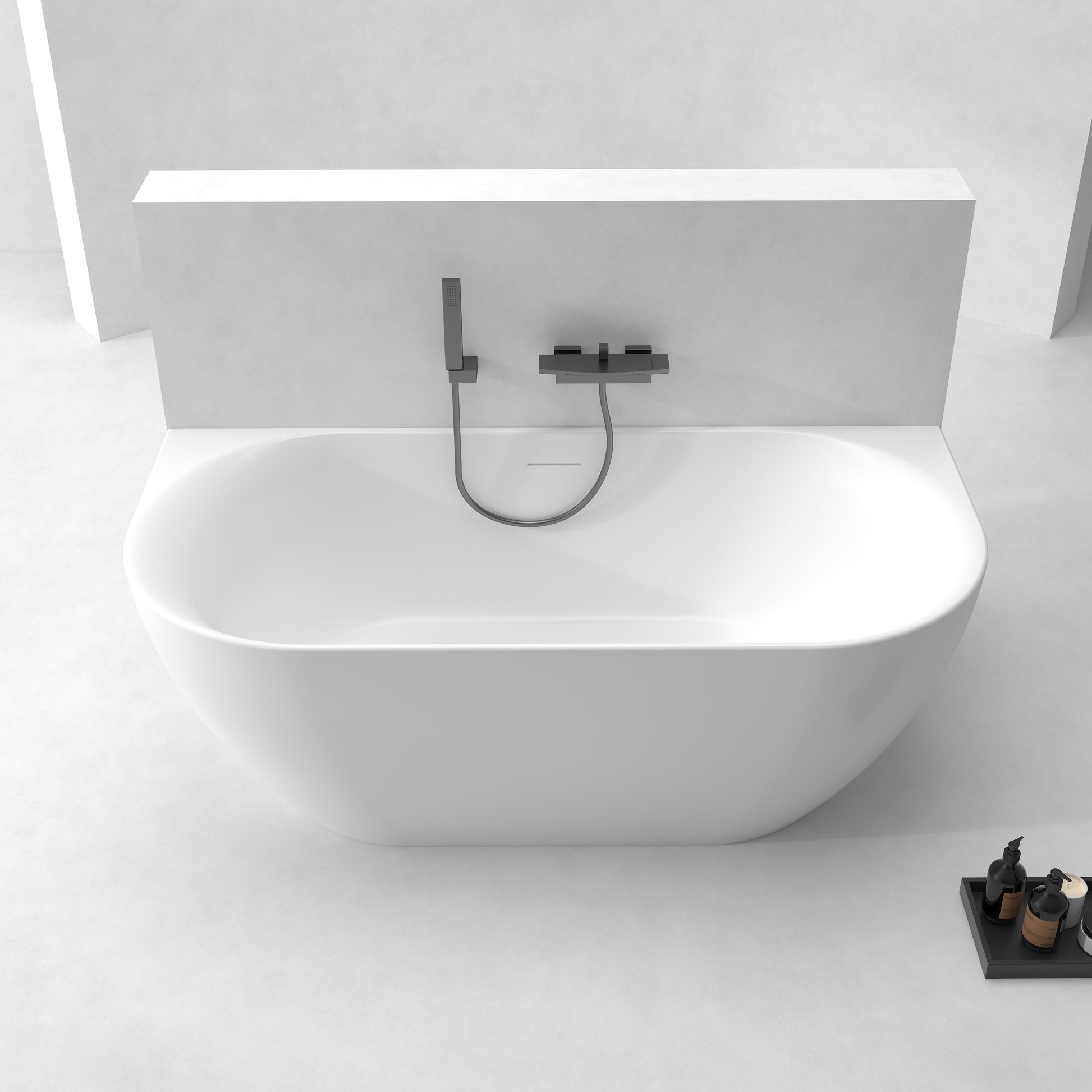 67 Inch MonBlari Acrylic Freestanding Acrylic Bathtub-XY-1006-GW-Front Top View