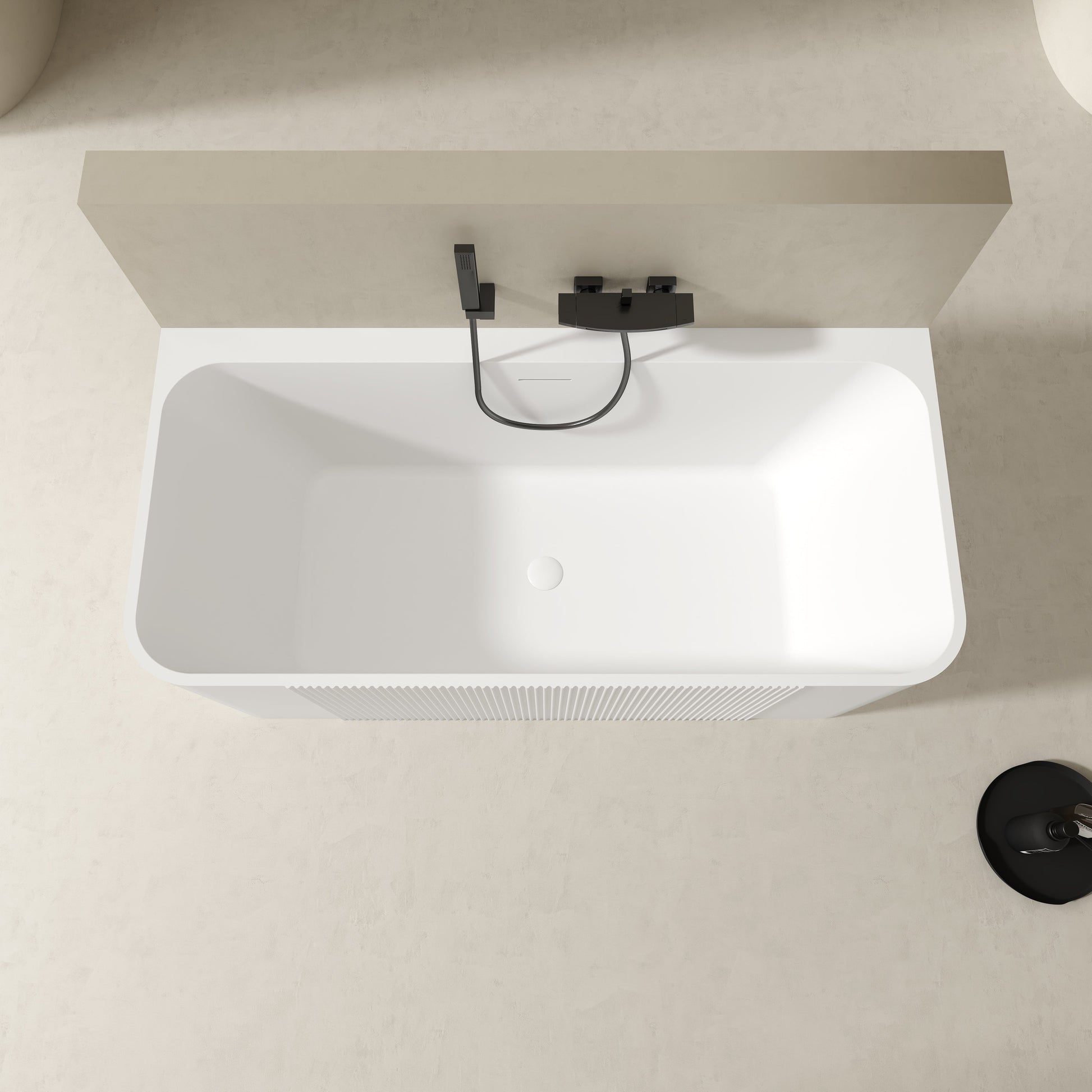 MonBlari Acrylic Back to Wall Bathtub XY-2006-GW-FrontTop