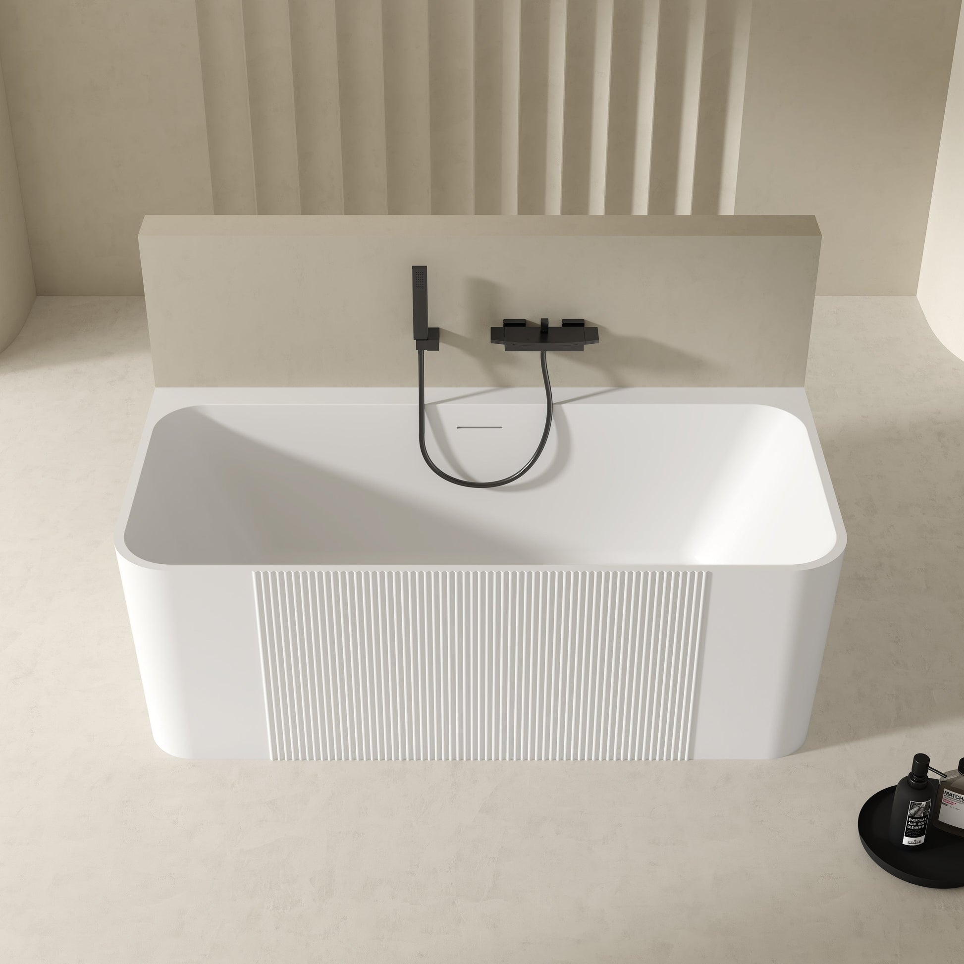 MonBlari Acrylic Back to Wall Bathtub XY-2006-GW-FrontView