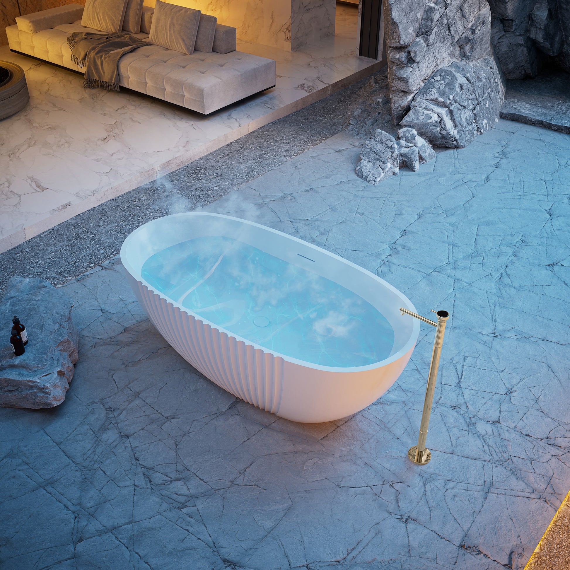 MonBlari Acrylic Freestanding Bathtub XY-5007-GW-SideTop