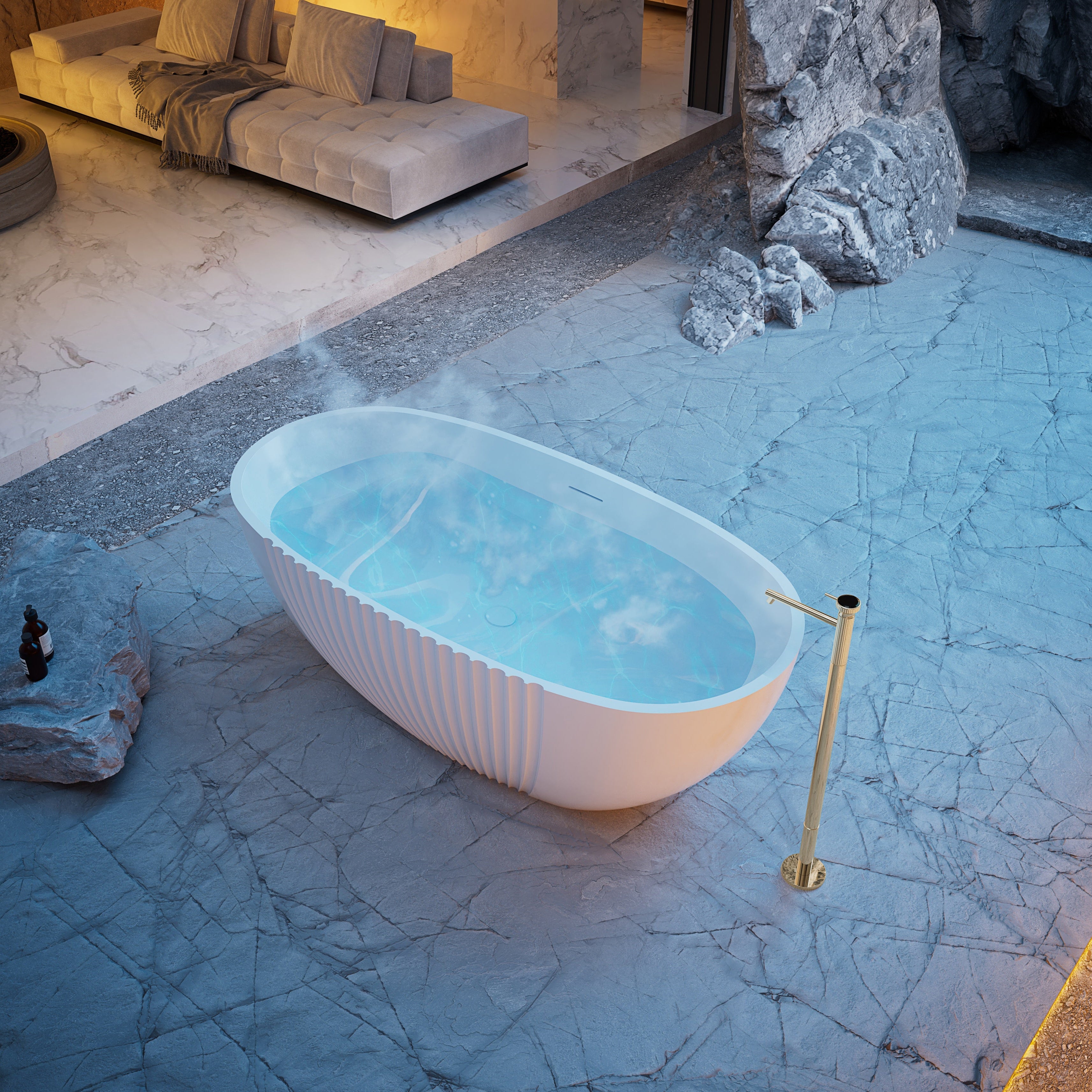 MonBlari Acrylic Freestanding Bathtub XY-5007-GW-SideTop