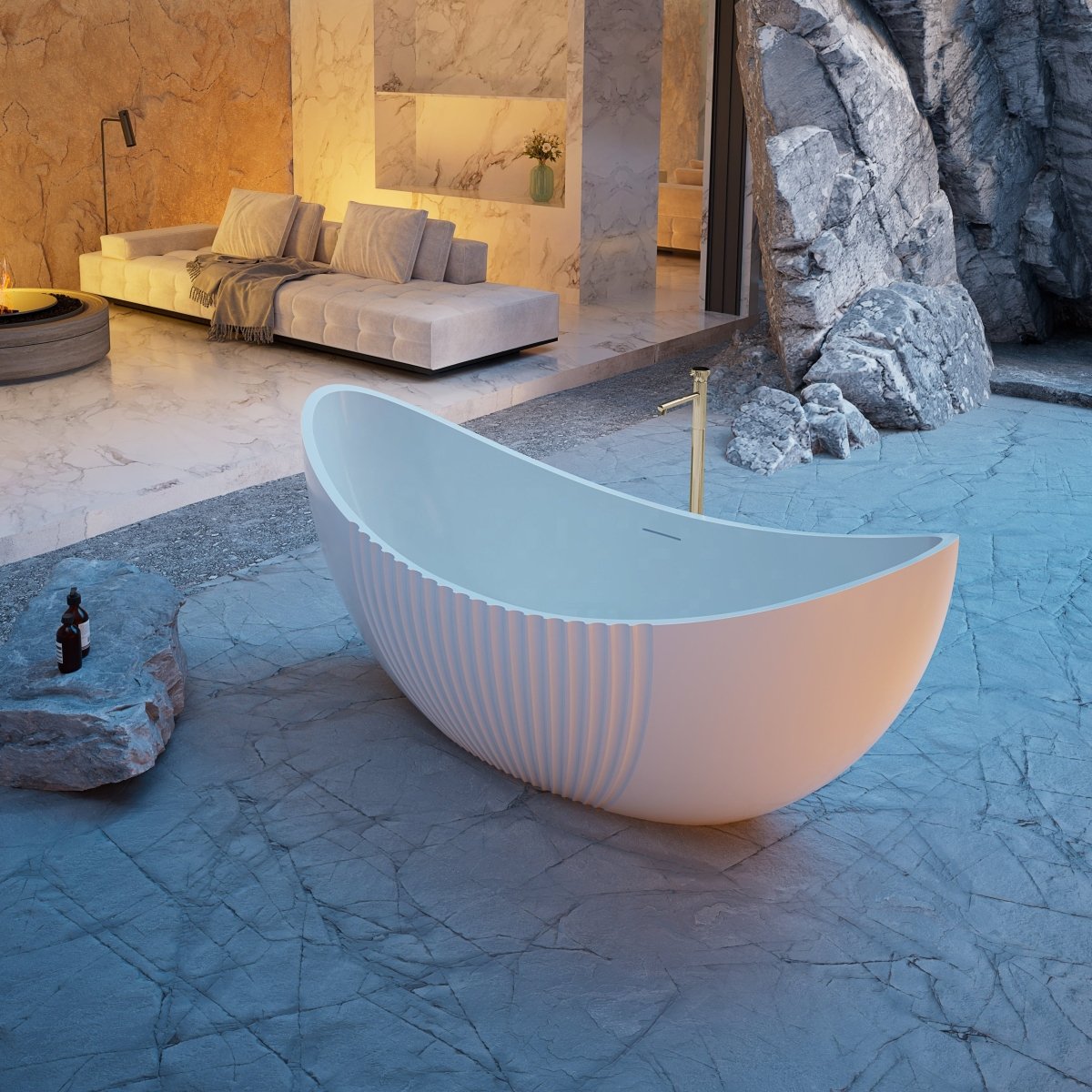 MonBlari Acrylic Freestanding Bathtub XY-5008-GW--SideView
