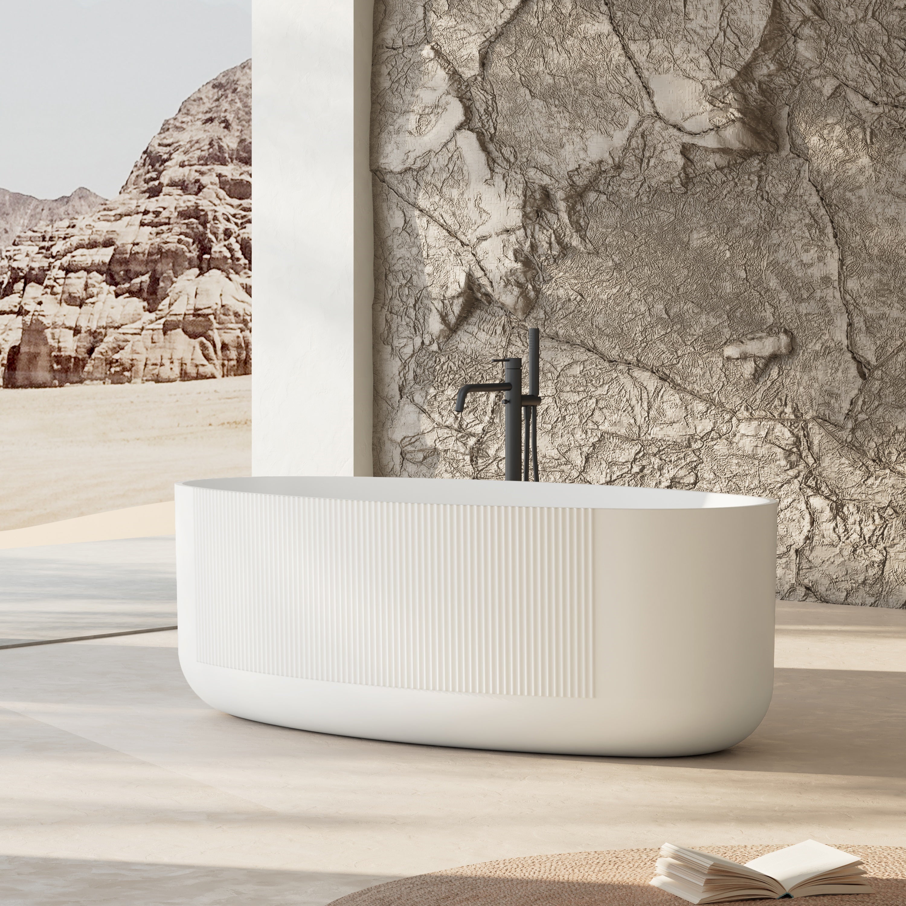 MonBlari Acrylic Freestanding Bathtub XY-6007-GW-SideView