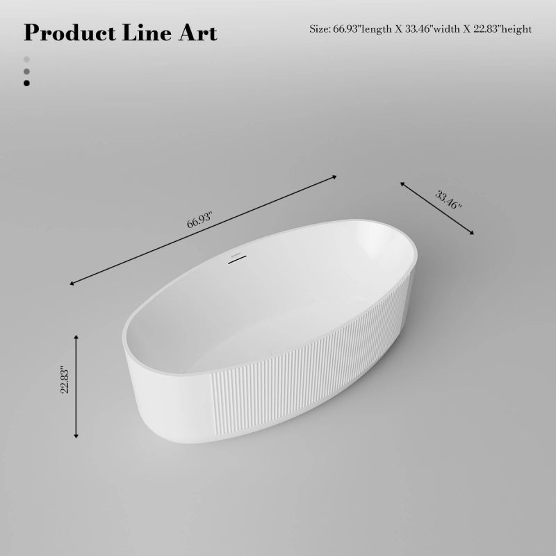 67 Inch MonBlari Acrylic Freestanding Bathtub