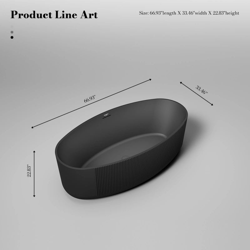 67 Inch MonBlari Acrylic Freestanding Bathtub