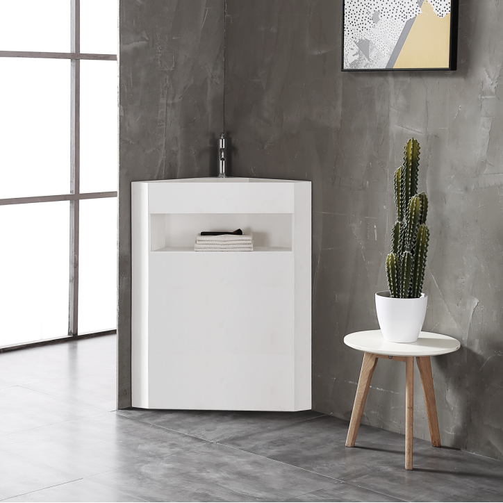 20 Inch MonBlari Solid Surface Vessel Bowl Sink Pedestal Sink XAZ70MW-FrontView