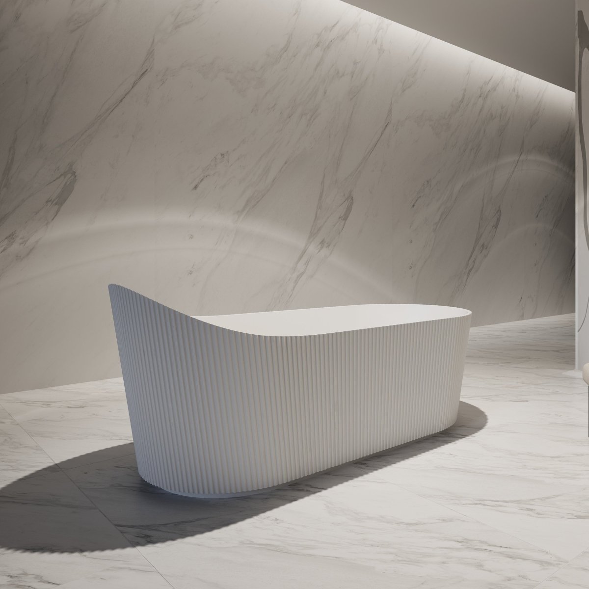 fluted soaking bathtub freestanding bath tub