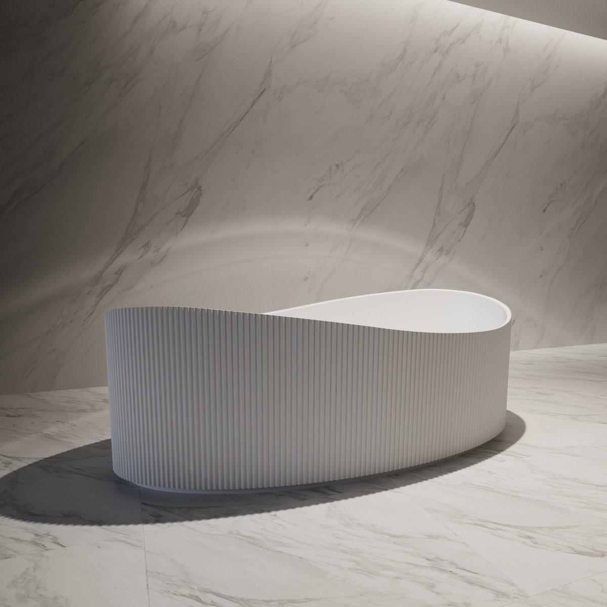 fluted bathtub acrylic bath freestanding tub