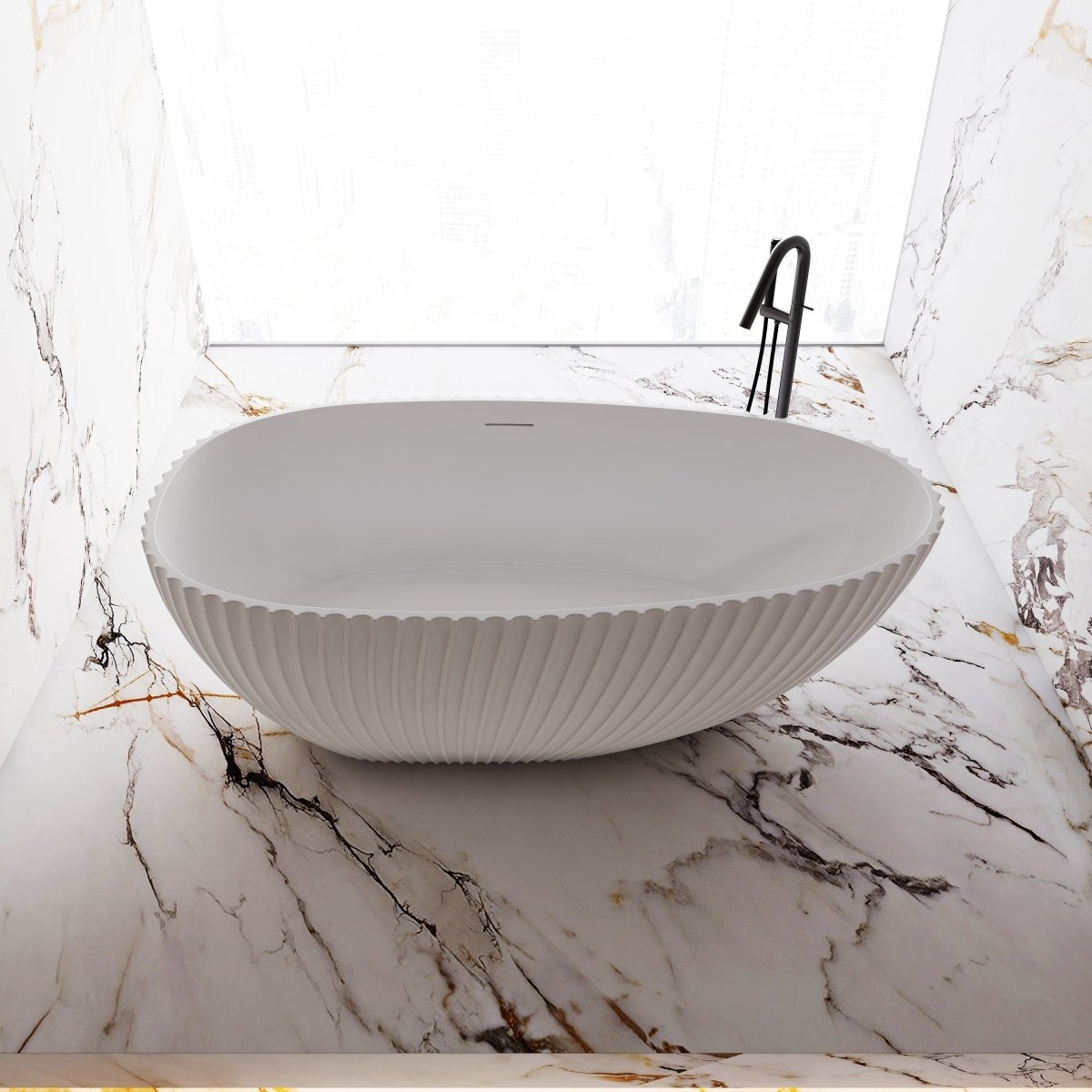 fluted bathtub acrylic bath freestanding tub