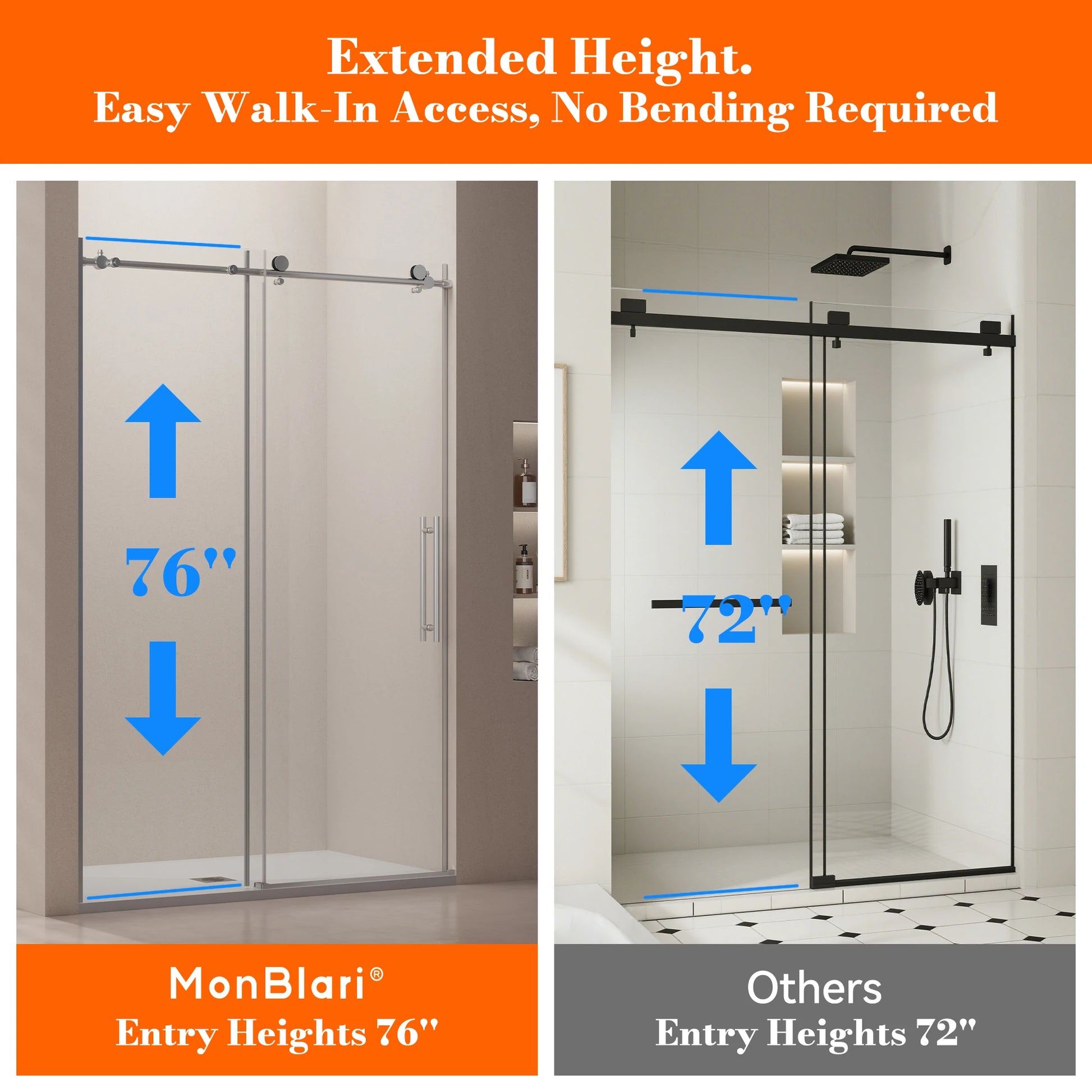 sliding shower door tempered glass