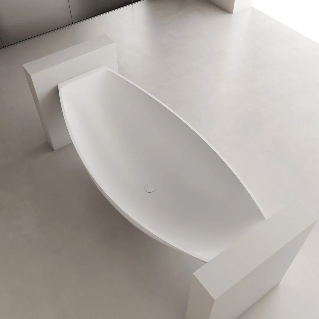 Monblari 1800MM Solid Surface Bathtubs Matte white