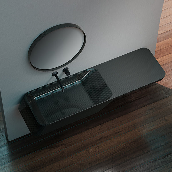 Modern carbon fiber floating sink for contemporary luxury bathroom