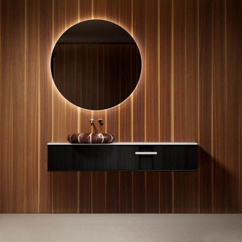 MonBlari CIRCUS Series Rosso Levanto marble vessel sink bathroom vanity