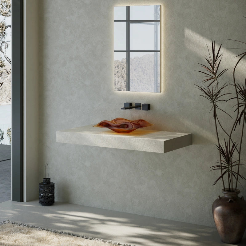 Transparent Amber Resin Bathroom Basin by MonBlari