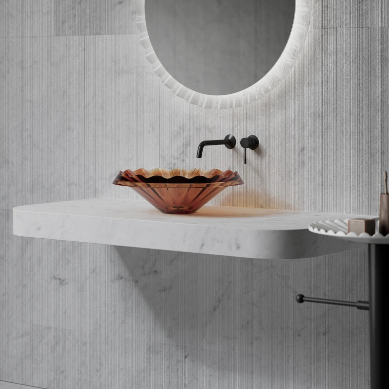 MonBlari clear amber resin countertop vessel sink