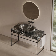 MonBlari refined marble wash basin with stainless steel stand