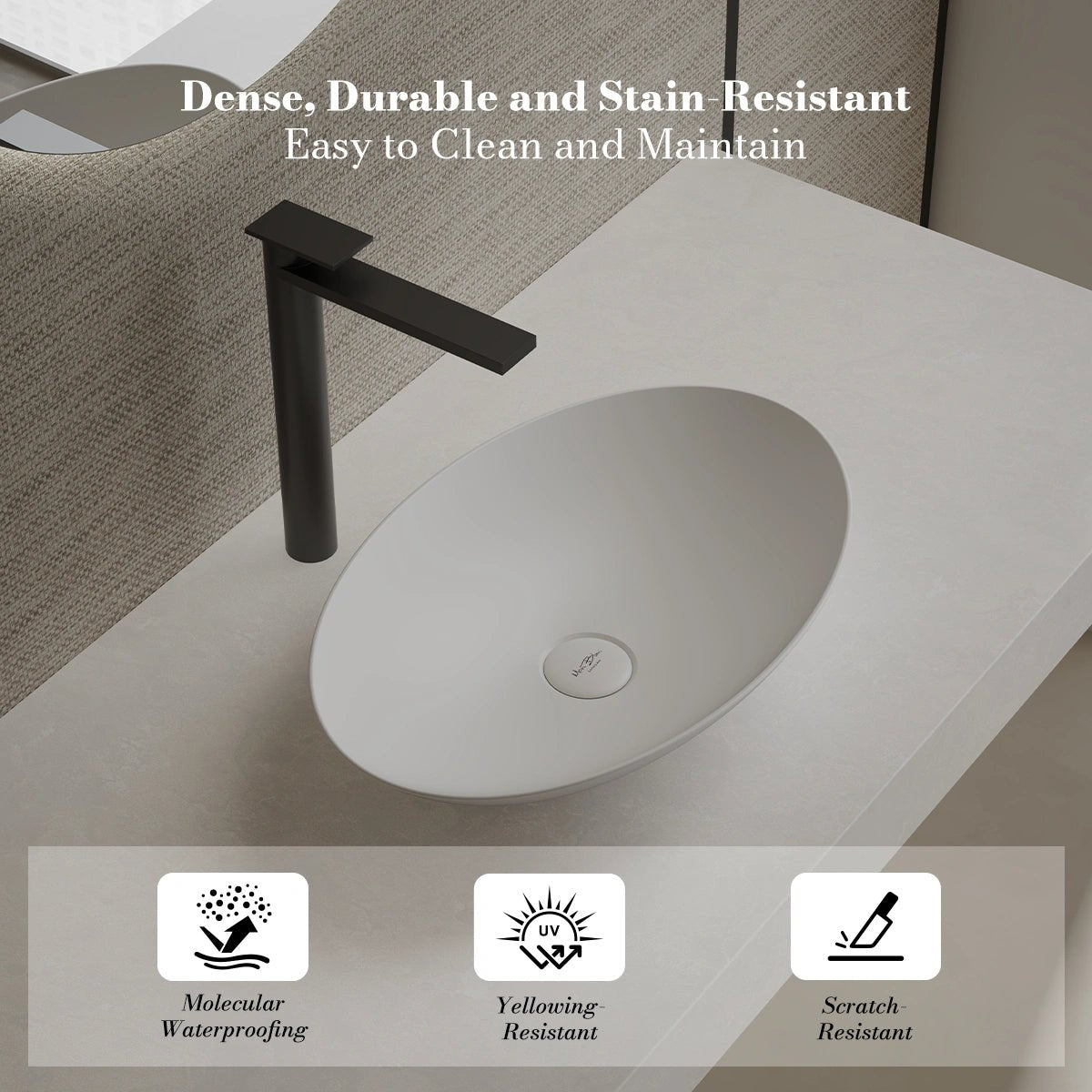VERVE Series solid surface sink for sophisticated interiors