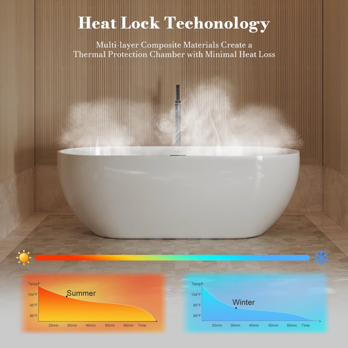 acrylic freestanding bathtub with elegant simple design