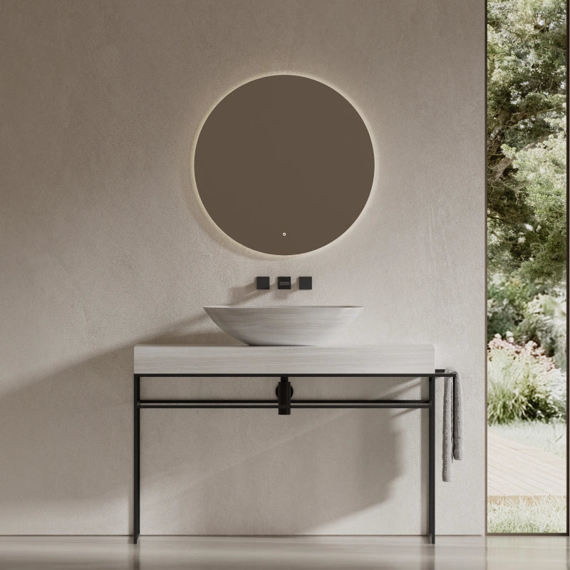 MonBlari natural marble washstand with contemporary console support