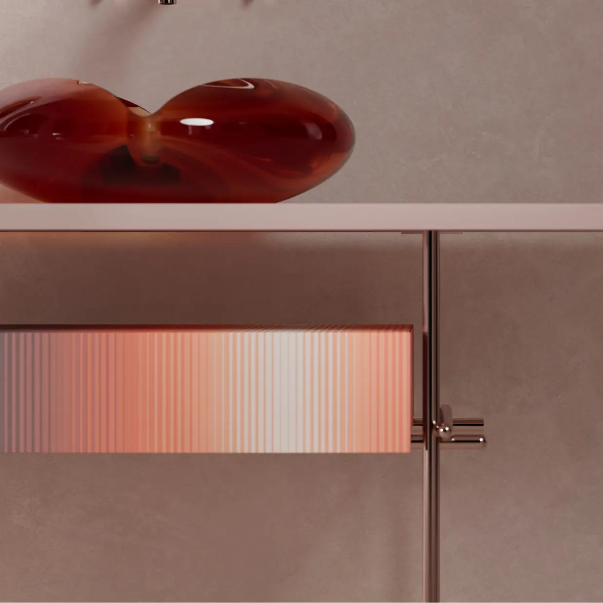 Contemporary double sink vanity unit inspired by organic floral design