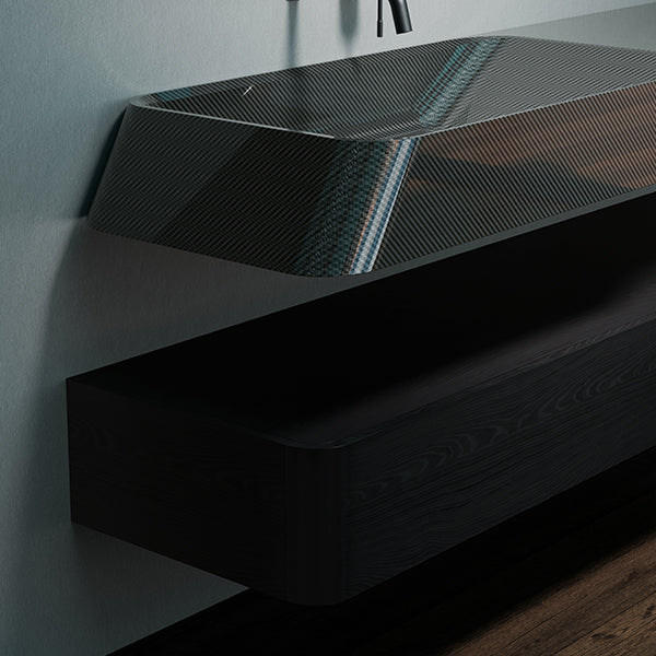 Contemporary forged carbon fiber vanity furniture for modern bathroom design
