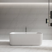 Contemporary solid surface freestanding soaker tub