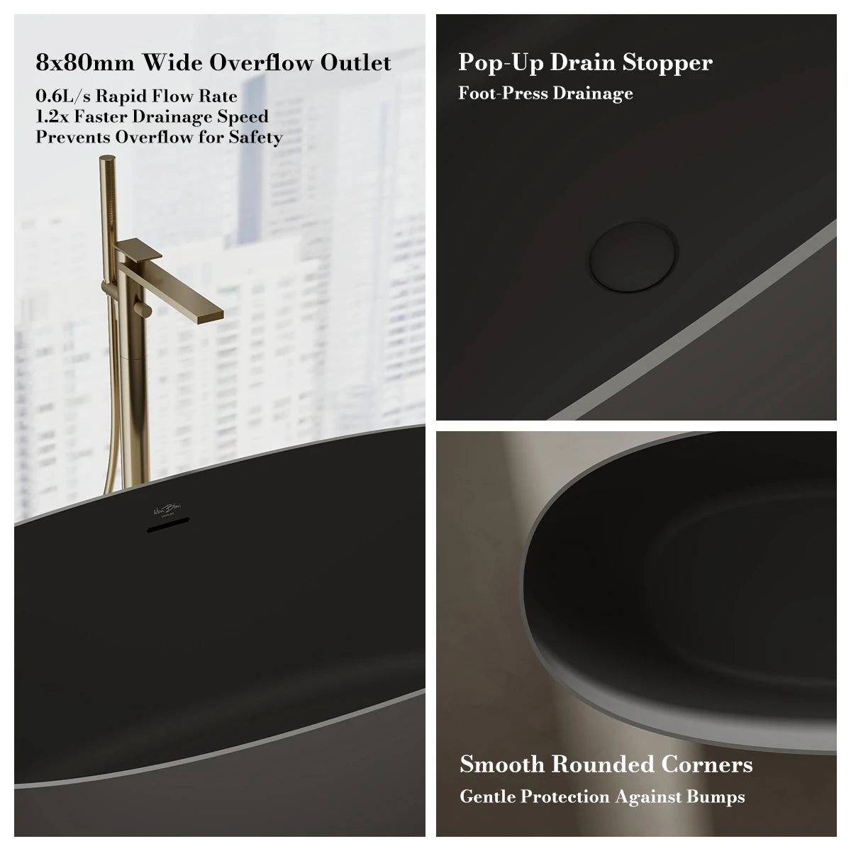 LYRA Series freestanding bathtub for modern living spaces