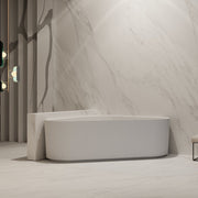 acrylic back to wall bath tub fluted bathtub