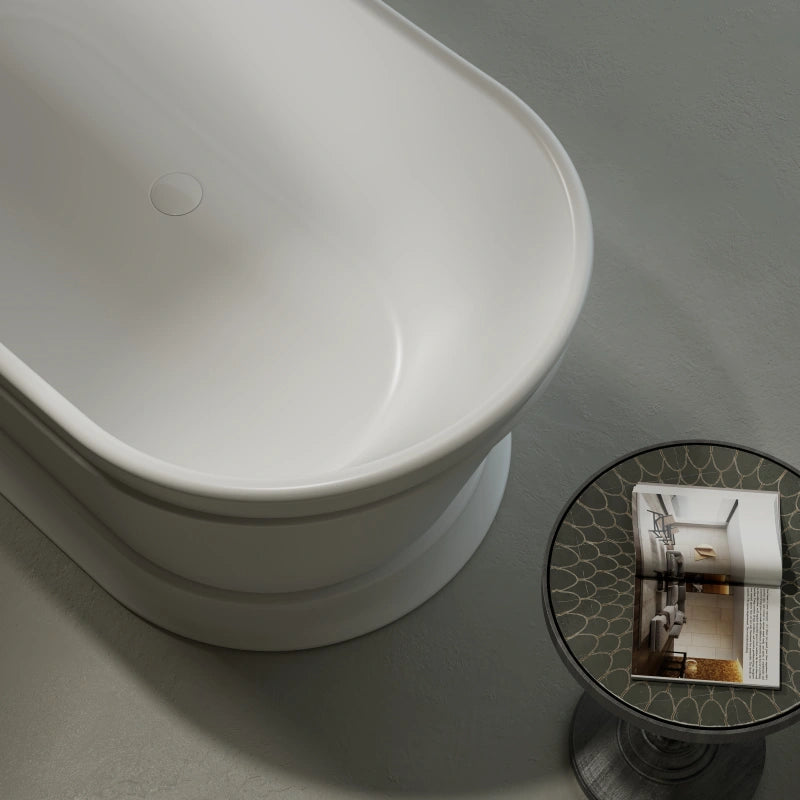 Luxury acrylic double slipper soaking tub with elegant curved design