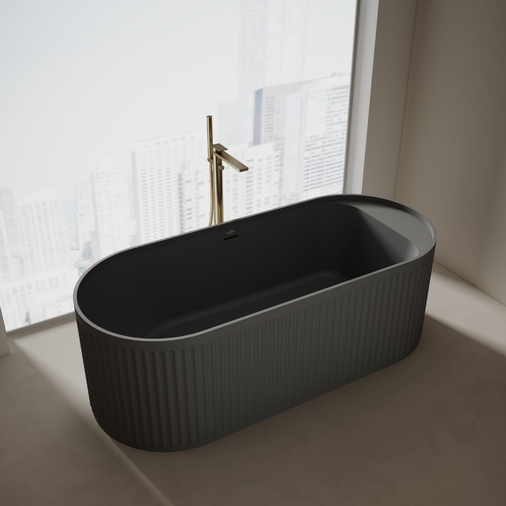 solid surface freestanding bathtub with refined appearance