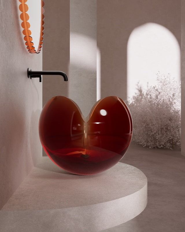 FLOWER Series transparent countertop bathroom sink