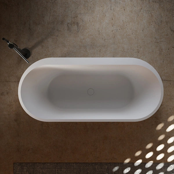 MonBlari FOREST Series freestanding bathtub with fluted solid surface design