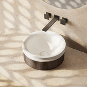 MonBlari FOREST Series fluted round vessel sink in modern bathroom
