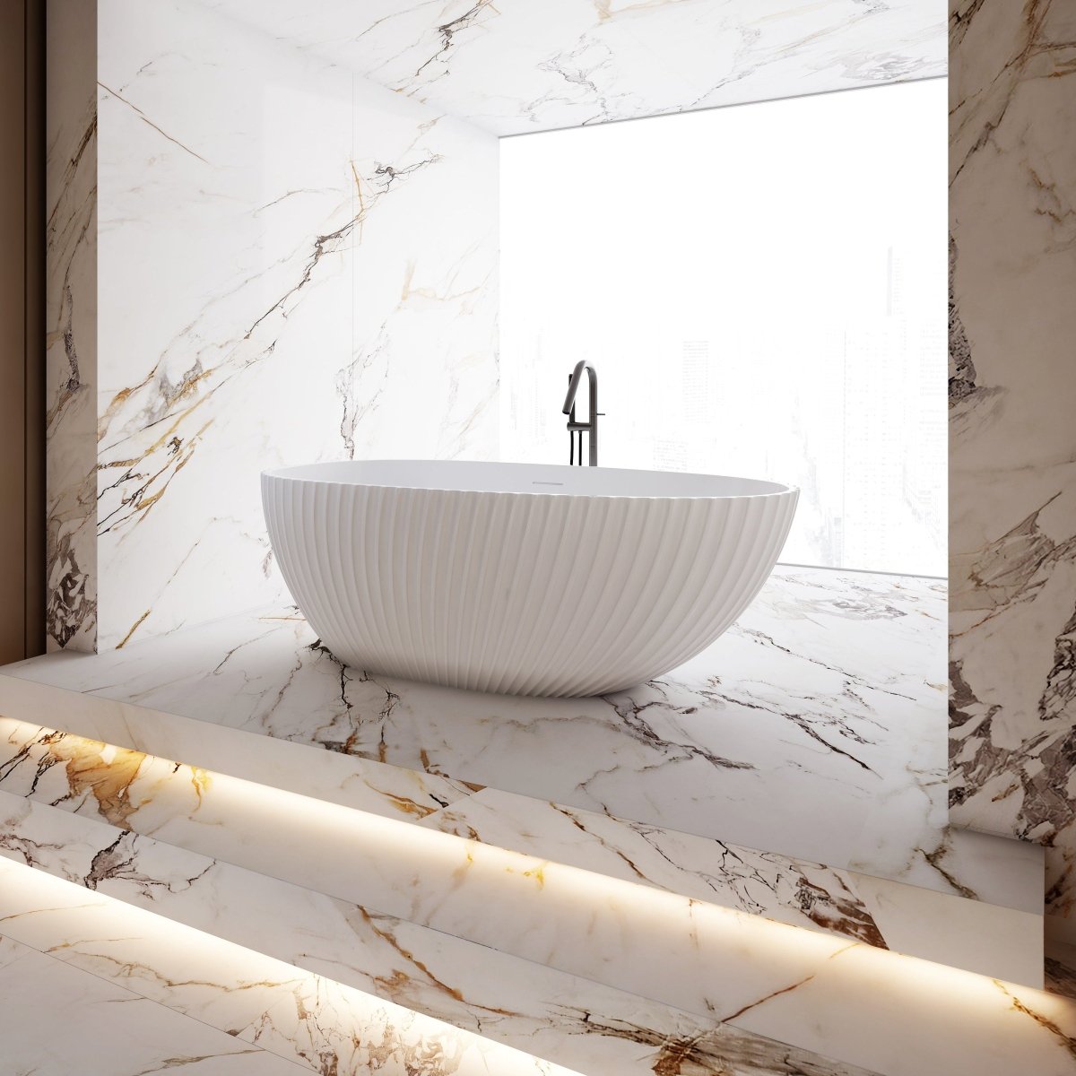 premium acrylic soaking bathtub ribbed bath