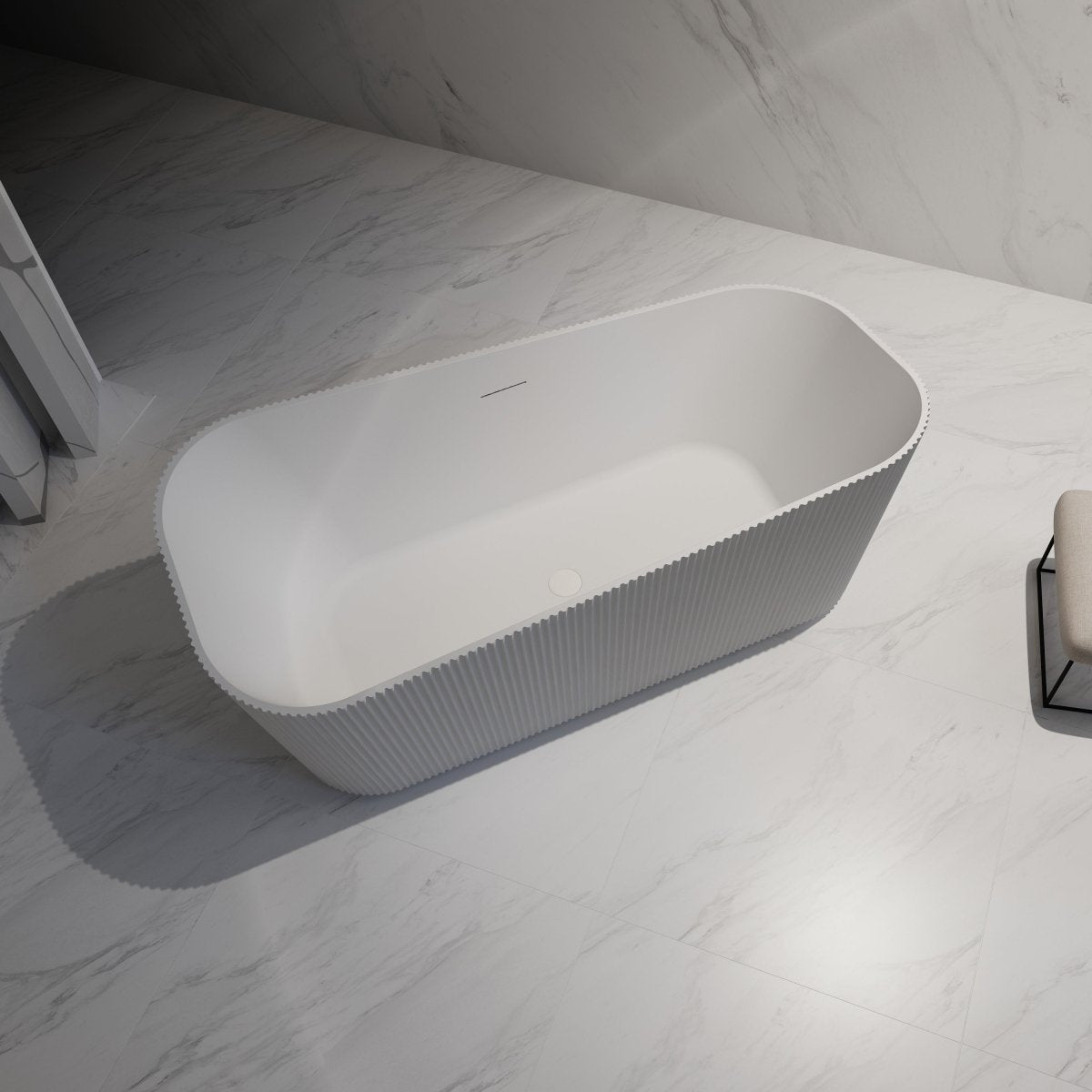 premium acrylic bath fluted soaking tub