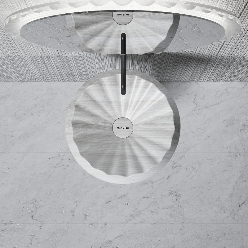 MonBlari VENUS Series freestanding marble bathroom pedestal basin