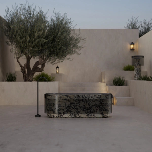 MonBlari HALO Series BvIgari Purple natural marble freestanding bathtub