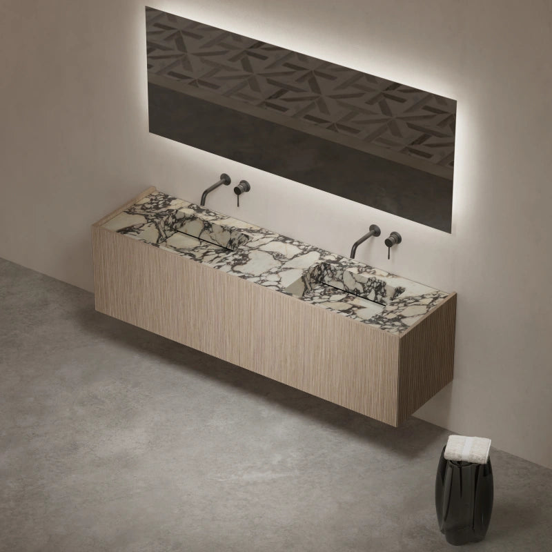 HALO Series marble bathroom vanity with mirror