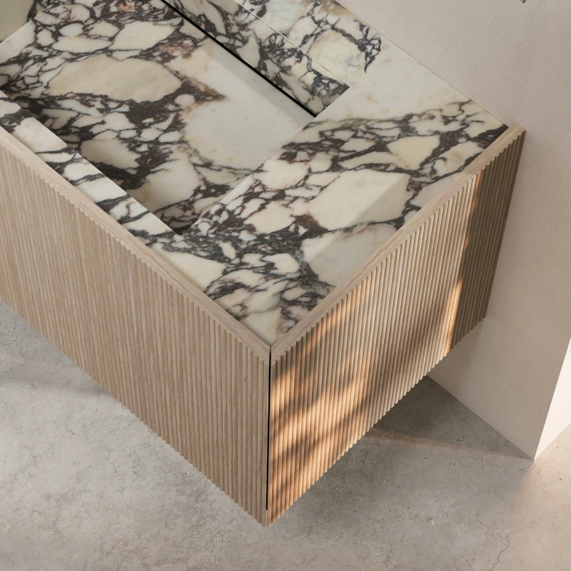 MonBlari contemporary bathroom vanity with marble-inspired finish