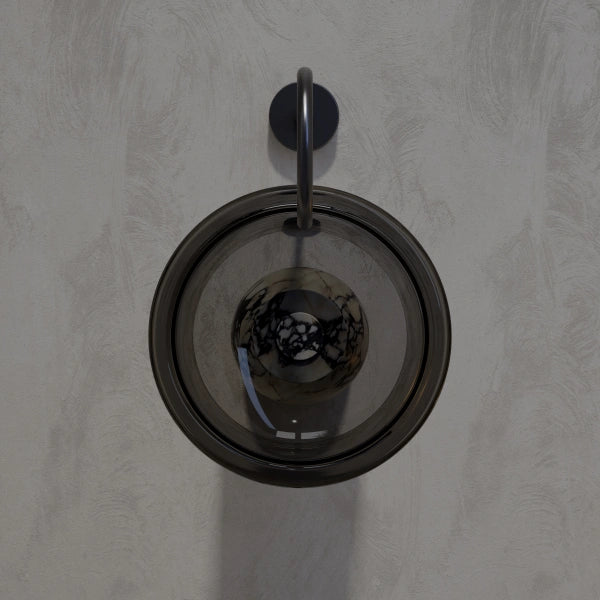 MonBlari HALO sculptural pedestal sink with transparent acrylic detail